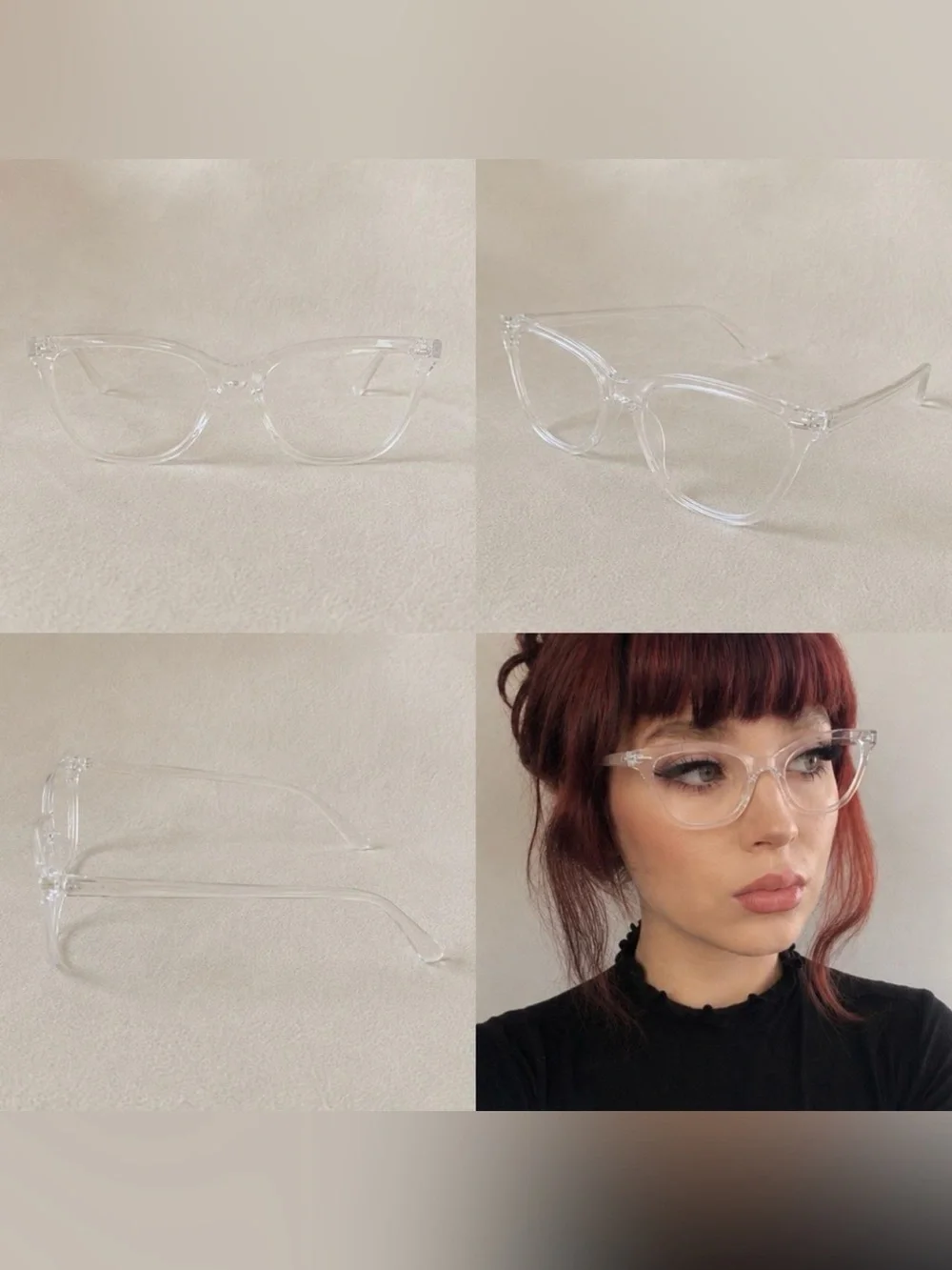 Clear Cat Eye Sunglasses Transparent Frame Women’s UV400 Small
